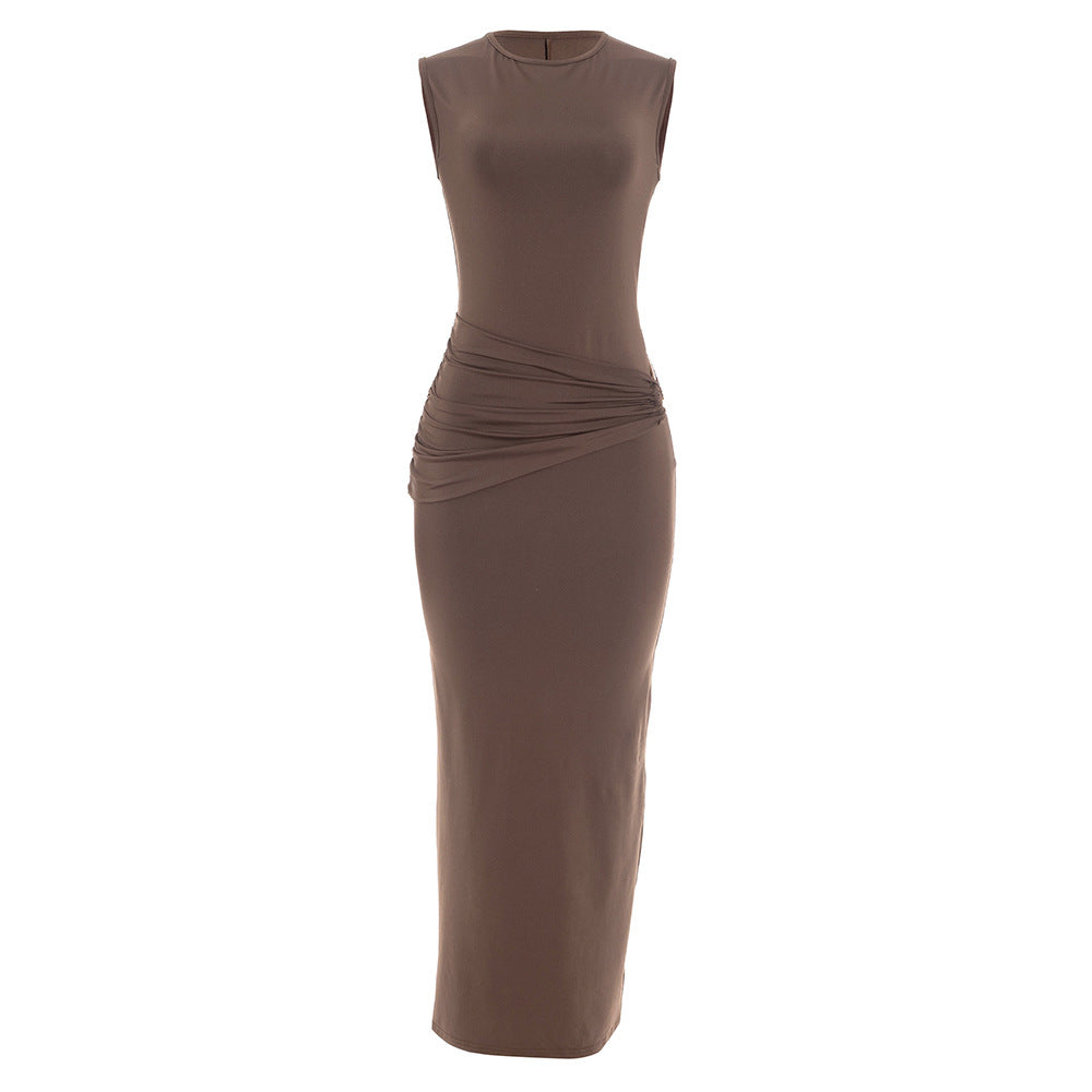 vestido ajustado al cuerpo marrón