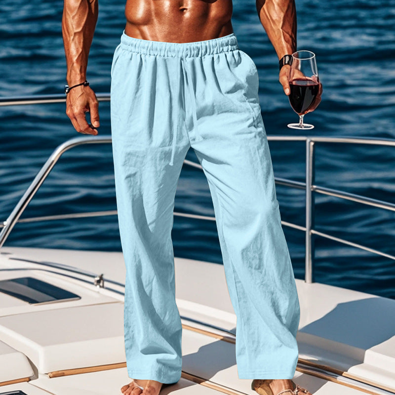 Pantalones de lino con cordón