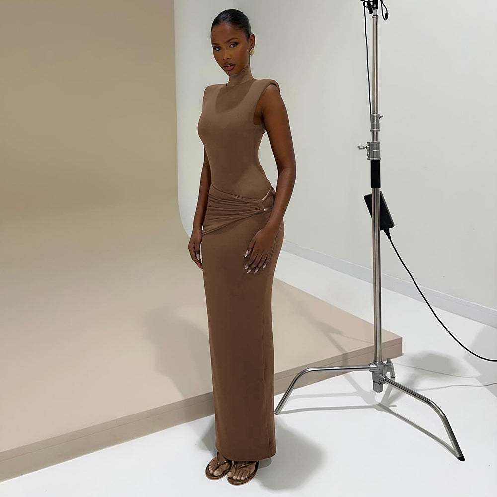 vestido ajustado al cuerpo marrón