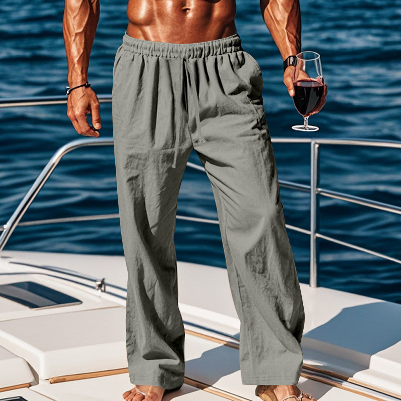 Pantalones de lino con cordón