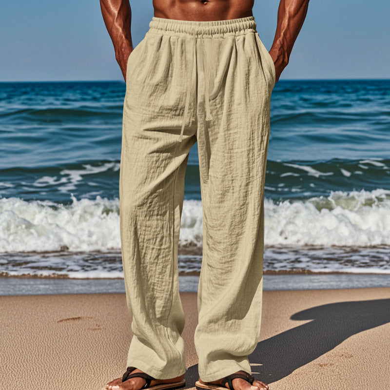 Pantalones de lino con cordón