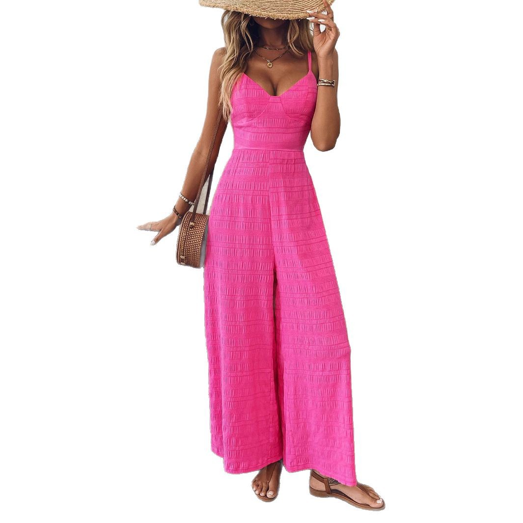 Vestido largo de color fucsia