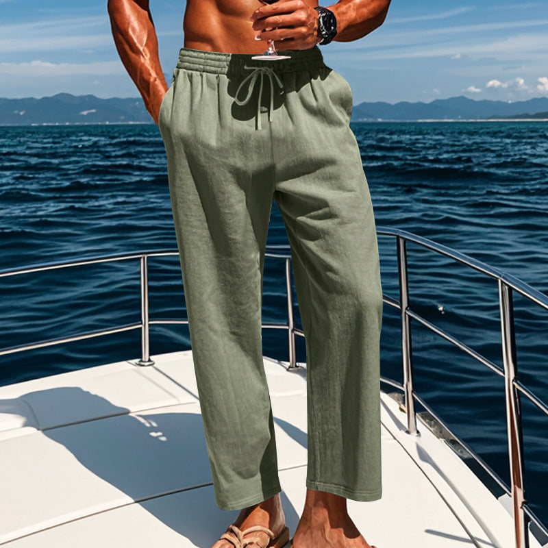 Pantalones de lino con cordón